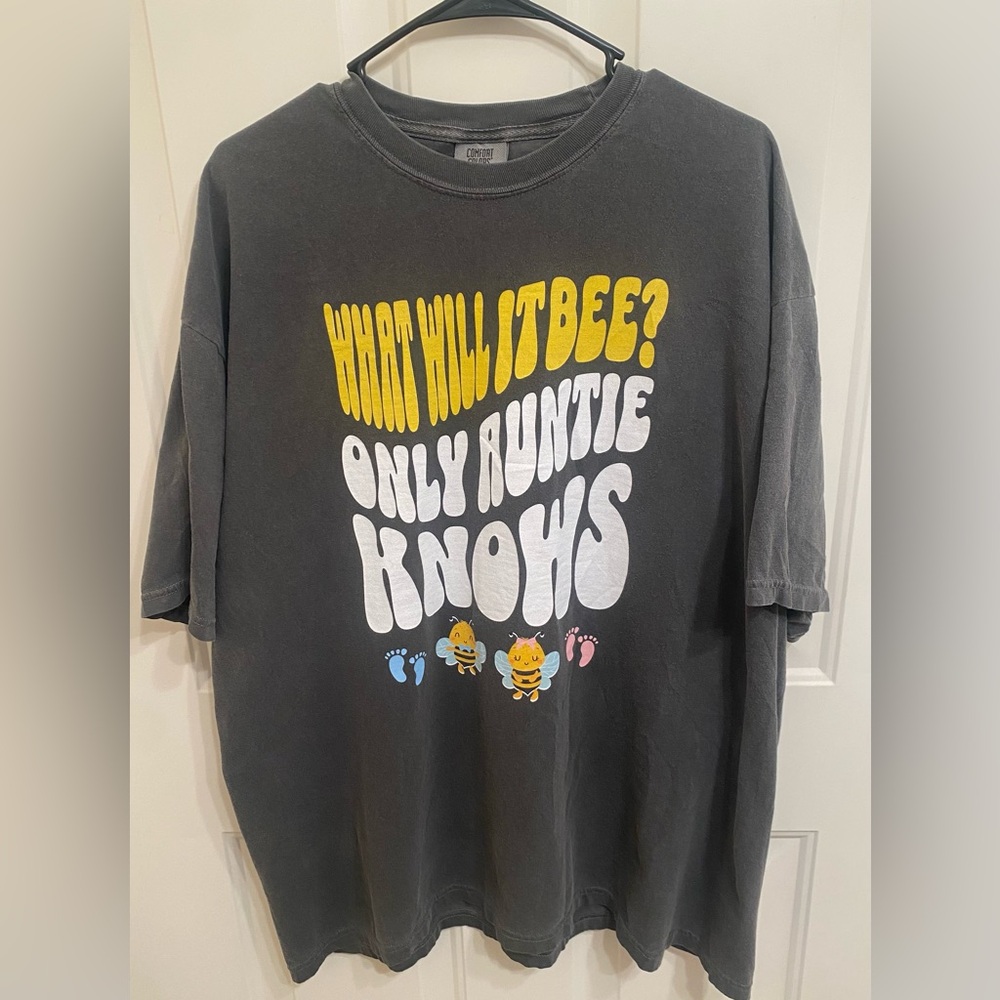 🐝NWOT Gender Reveal T-Shirt for Auntie size 2X 🐝 - Picture 2 of 8